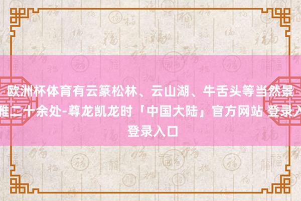 欧洲杯体育有云篆松林、云山湖、牛舌头等当然景不雅二十余处-尊龙凯龙时「中国大陆」官方网站 登录入口